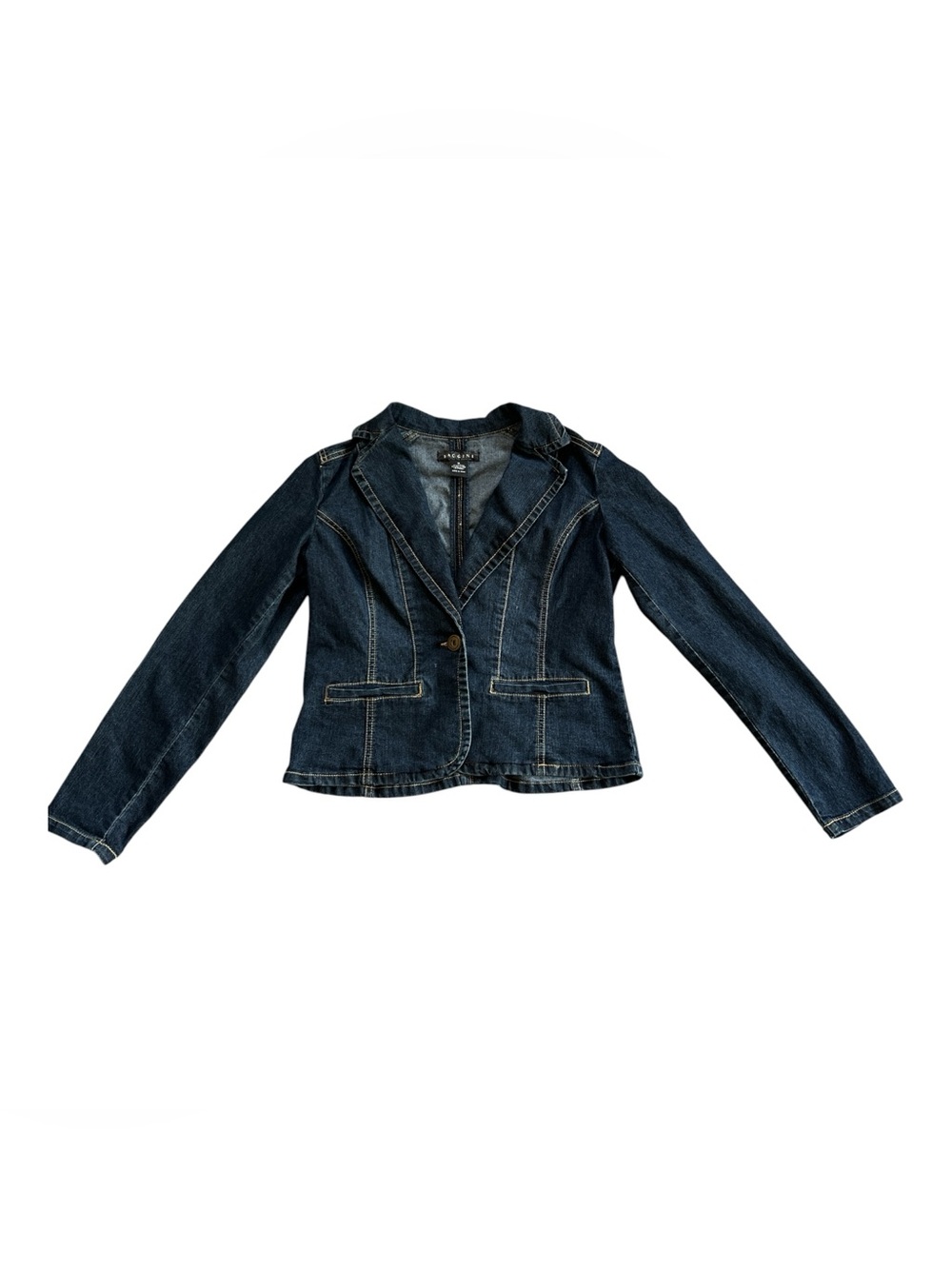 Baccini Dark Indigo Denim Blazer Jacket - Picture 2 of 7